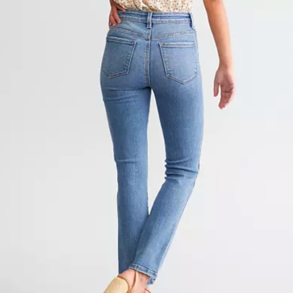 NWT Flying Monkey High Rise Split Straight Stretch Jean (Size 24) - Picture 3 of 11